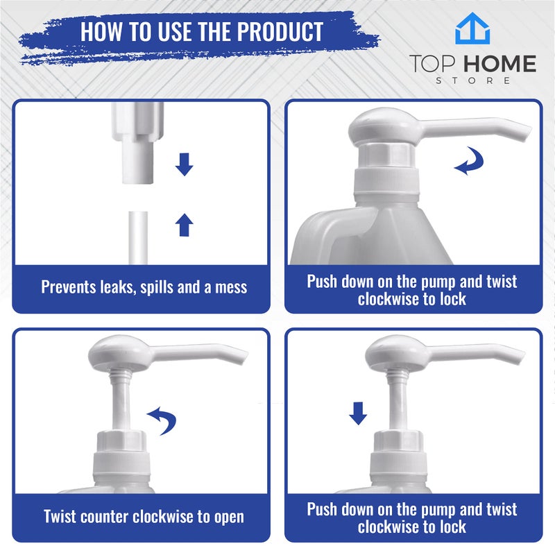 Top Home Store موزعات مضخة بديلة ثقيلة من متجر توب هوم، مناسبة للجالونات والجرار، مناسبة للشامبو والبلسم والدهانات والتوابل، 2 قطع، تشمل 2 أنابيب بطول 6 بوصات - Image 4